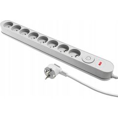 Listwa zasilająca Plastrol Plastrol Filtr W-00026 listwa zasilająca z układem przeciwprzepięciowym osiem gniazd, włącznik szara 13955284 5902273423959