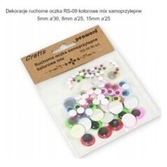 Polsirhurt Dekoracje Ruchome oczka RS-09 5mm, 8mm, 15mm samoprzylepne kolorowe mix 80 sztuk 13961005 5902557438242