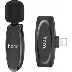 Hoco HOCO mikrofon krawatowy bezprzewodowy Lightning L15 czarny 13961637 6931474789020