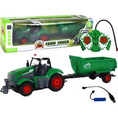 LeanToys Traktor z przyczep± R/C zielony zdalnie sterowany 13969661 5905679077061