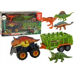 LeanToys Pojazd z Motywem Dinozaura Przyczepa 4 Sztuki Dinozaurów LEAN Toys 14048248 5905679076040