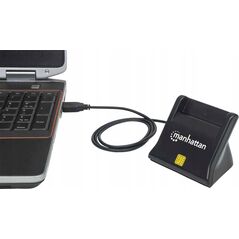 Czytnik Manhattan MANHATTAN USB2.0-Smartcard/SIM-Kartenlesegerät mit Standfuß 14049360 766623102025