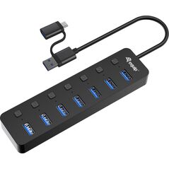 HUB USB Equip Equip USB-Hub 7-Port 3.2  ->7x3.2        5Gbps m.Netzteil sw 14050121 4015867235744