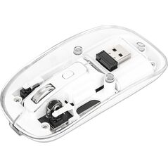 Mysz Manhattan MANHATTAN Funkmaus USB-A 4Tasten RGB LED weiß transparent 14051265 766623190275