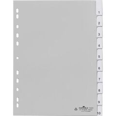 Durable DURABLE Blanko-Register PP blanko Taben 10-teilig grau 14055322 4005546640730