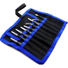 OEM Zestaw 9 precyzyjnych pęset + etui 14063991 5901313582533
