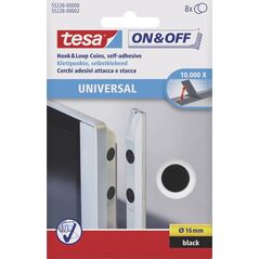 Tesa tesa ON&OFF Universal Klettpunkte schwarz 8 St. 16mm rund 14082684 4042448859426