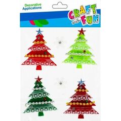 Craft with Fun OZDOBA BN FILC CHOINKA SPRZYL 4SZT CF 12/144 14088838 5908275175582