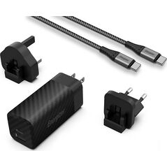 Ładowarka Energizer Energizer Ultimate - Ładowarka sieciowa Multiplug EU / UK / US GaN USB-C & USB-A 90W PD + Kabel USB-C (Czarny) 14093134 3492548232277