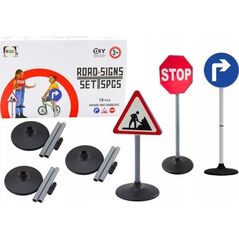 LeanToys Zestaw Edukacyjny Duże Znaki Drogowe 76cm 3 Szt 14103833 5905991029281