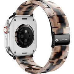 ForCell FORCELL F-DESIGN FA04 pasek żywiczny marmurkowy do APPLE Watch 42 / 44 / 45 / 49 mm brązowy 14116721 5903396291463