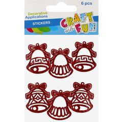 Craft with Fun OZDOBA BN NAKLEJKI DZWONKI BROK CZER 6SZT 12/144 14128024 5904335884333