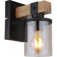 Kinkiet Globoeasterneurope Globo Lila 15555W kinkiet lampa ścienna 1x60W E27 drewno/czarny 14132637 9007371440719