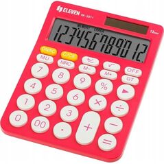 Kalkulator Eleven ELEVEN Kalkulator biurowy w kolorze różowym, okrągłe białe przyciski, RK2311PK 14135990 5904966863615
