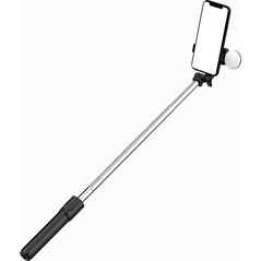 Selfie stick Hurtel Selfie stick WR1YXS teleskopowy tripod 0.71m z okrągłą lampą - czarny 14146930 5907769360572