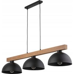 Lampa wisząca TKKRYWULT Tk Lighting Oslo 4710 lampa wisząca zwis 3x15W E27 czarna/drewniana 14158696 5901780547103