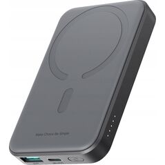 Powerbank Joyroom Powerbank Joyroom JR-W020 Mini 5000mAh USB-A USB-C indukcyjny 20W - czarny + kabel USB-C / USB-C 14165800 6956116713300