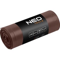 Neo Worki na odpady 200 L, brązowe, 40 mic, 10 szt. 14203771 5906692015962
