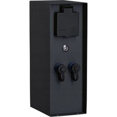 Paulmann Zewnętrzna kolumna zasilająca RIO 2GN. 24V Plug & Shine + 2GN. 230V IP44 + czujnik zmierzchu stal szlachetna / antracyt 14215140 4000870947012