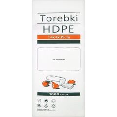 Stella Torebki spożywcze HDPE, 14x4x35cm, 1000 szt., transparentne 14217955 5900536220437