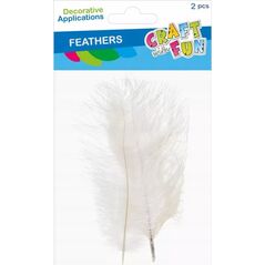 Craft with Fun OZDOBA DEK PIORKA 15-20CM 2SZT BIALE CF 12/864 14222968 5905523637557