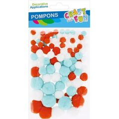 Craft with Fun OZDOBA DEK POMPON 100SZT/3KOL MIX CF PBH 12/144 14223005 5905523635966