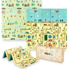 NILS Fun MD04 MATA DZIECIĘCA SKŁADANA CITY 195x180CM NILS FUN 14228600 5907695503951