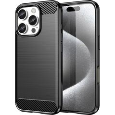 Hurtel Etui silikonowe Carbon Case do iPhone 16 Pro Max - czarne 14295430 5907769364761