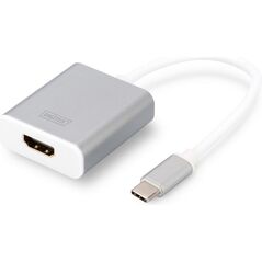Adapter USB Digitus USB-C - HDMI Srebrny  (DA-70836) 1086685 4016032385950