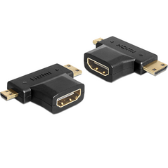 Adapter AV Delock HDMI Micro - HDMI Mini - HDMI czarny (65446)