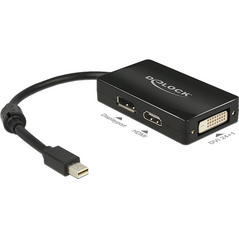 Adapter AV Delock DisplayPort Mini - DisplayPort - HDMI - DVI-D czarny (62623)