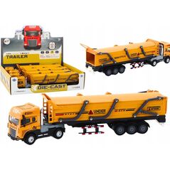 LeanToys Ciężarówka Z Przyczepą TIR Pojazd Transportowy 1:24  Dźwięki Światła Żółta