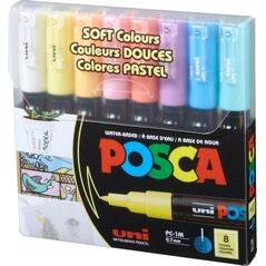 Posca Posca - PC1MC - Extra Fine Bullet Tip Pen - Soft Colors, 8 pc /Arts and Crafts