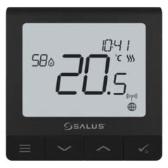 Salus Salus bezprzewodowy, natynkowy regulator temperatury SQ610BRF Quantum, akumulatorowy, czarny 14100228 5056632700424