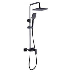 Zestaw prysznicowy Valvex Loft Black Zestaw wannowo-prysznicowy ścienny z deszczownicą czarny mat 2456330