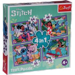 Trefl PUZZLE 4w1 Szalony dzień Lilo_Stitch 34633