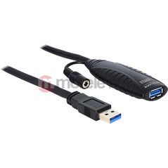 Kabel USB Delock USB-A - USB-A 10 m Czarny (83415) 615182 4043619834150