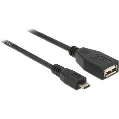Kabel USB Delock USB-A - microUSB 0.5 m Czarny (83183)