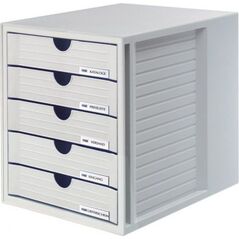 HAN ZESTAW 5 SZUFLADEK SYSTEM-BOX HAN A4 POLISTYREN SZARY - HN145011-13