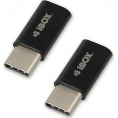 Adapter USB iBOX USB-C - microUSB Czarny  (IAMCS2)