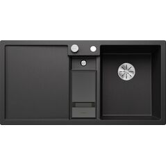 Zlewozmywak Blanco Collectis 6 S Silgranit antracyt z korkiem automatycznym InFino, wkład z pokrywką, komora z prawej (523344)
