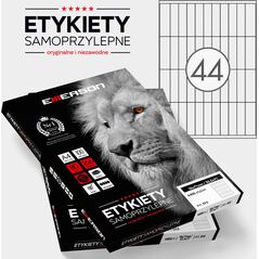 Emerson ETYKIETY 18 x 71 MM (36 SZTUK) i 22..5 x 71MM (8 SZTUK). 44 SZT/A4 EMERSON UNIWERSALNE