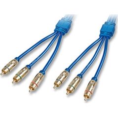 Kabel Lindy RCA (Cinch) x3 - RCA (Cinch) x3 10m niebieski (37534)