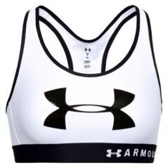 Under Armour Under Armour Mid Keyhole Graphic Bra 1344333-100 białe XS