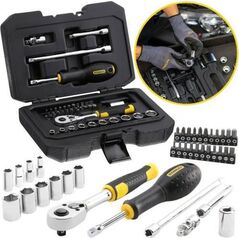Stanley Zestaw nasadek 1/4" 38szt+grz+akc.