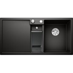 Zlewozmywak Blanco Collectis 6 S Silgranit czarny z korkiem automatycznym InFino, wkład z pokrywką, komora z prawej (525866)
