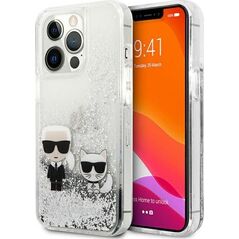Karl Lagerfeld Etui Karl Lagerfeld KLHCP13LGKCS Apple iPhone 13 Pro srebrny/silver hardcase Liquid Glitter Karl&Choupette