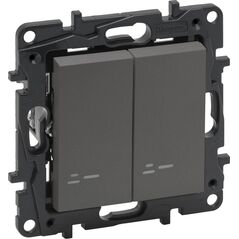 Legrand Łącznik schodowy Legrand Niloe Step 863418 podwójny podświetlany stalowy