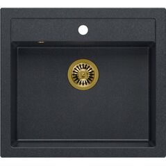 Zlewozmywak Quadron BILL 110 GraniteQ black diamond/elementy złote
