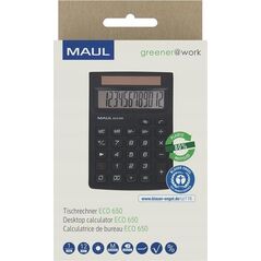 Kalkulator Maul MAUL Taschenrechner ECO 650, 12 Stellen schwarz 13341386 4002390091213